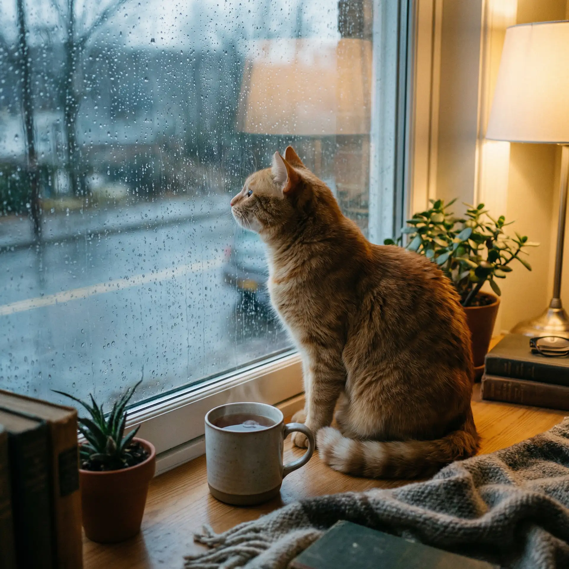 猫咪望着窗外的雨 - HEYZO中文字幕无码